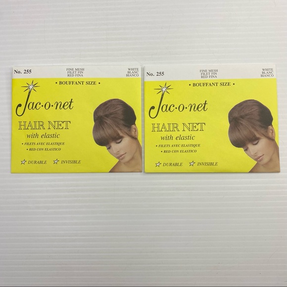 Jac-o-net Hair Net No 255 White Fine Mesh Bouffant Sz Durable Invisible Set of 2 - Picture 4 of 4